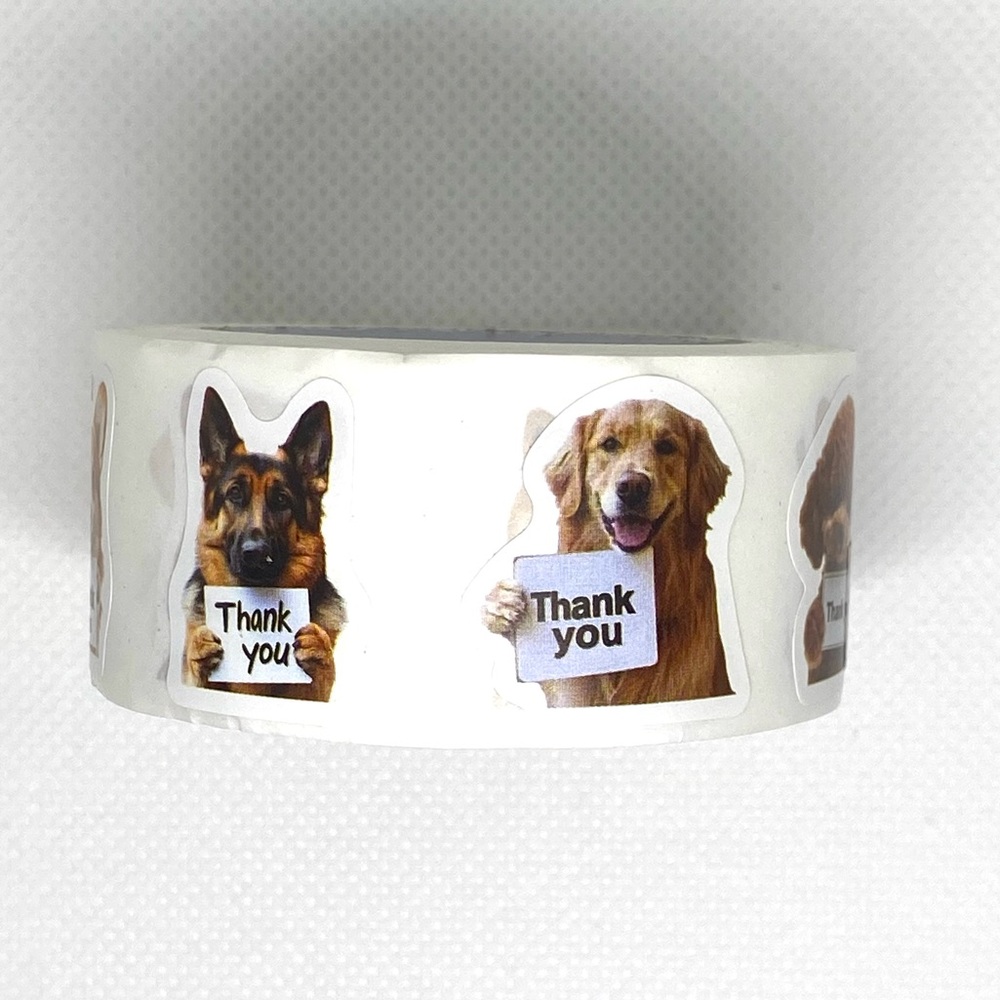 Let 500 Puppers Do the Talking on Your Packages - Dog “Thank You” Sticker Roll